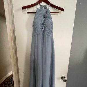 Azazie Dusty Blue Floor Length Gown